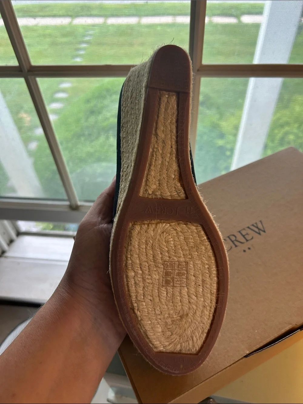 J. Crew Black Espadrille Wedge Shoe